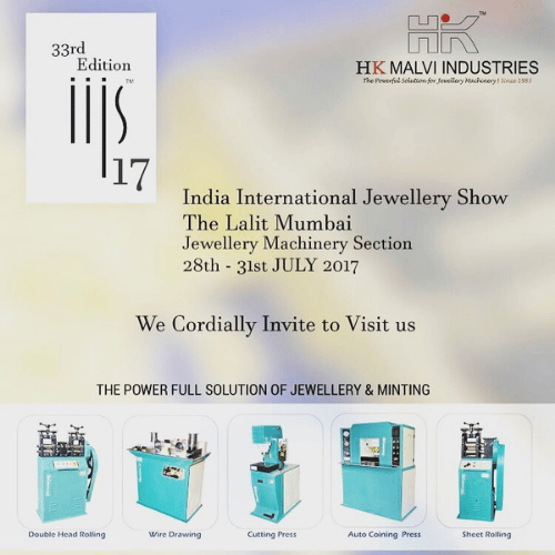 33rd edition india international jewellery show2017 participant in hk malvi industries